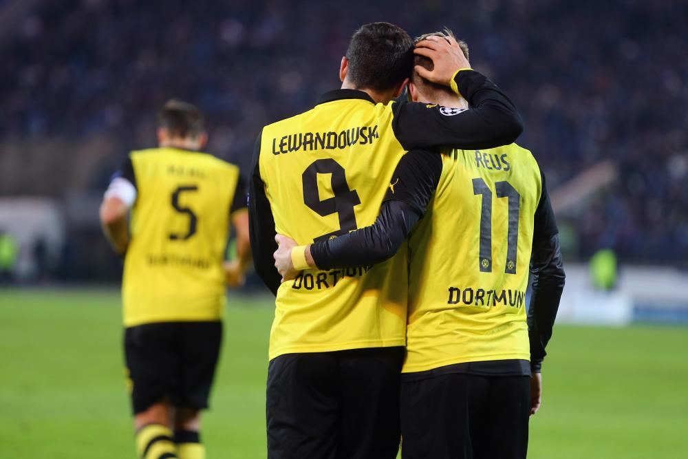 Football Bromance moments: Lewandoski and Reus.